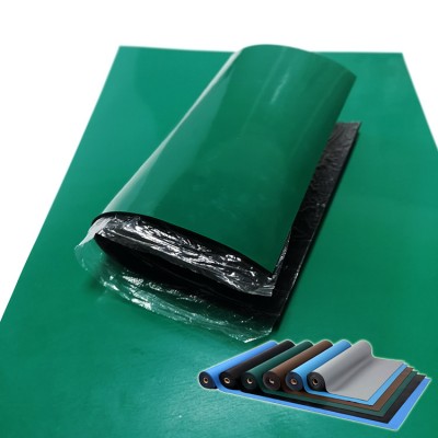 High Quality Blue Grey Green Color Natural Rubber Sheet ESD Antistatic Table Mat Floor